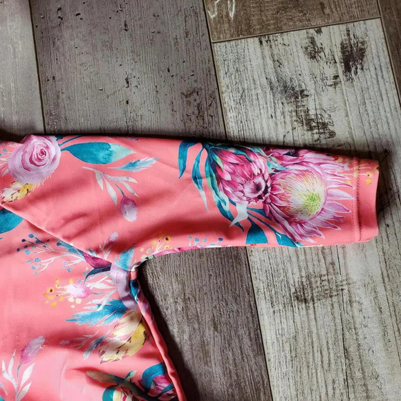 SHEIN Baby Girl Floral Print Raglan Sleeve Peplum One Piece Swimsuit Size 80 - Picture 8 of 15